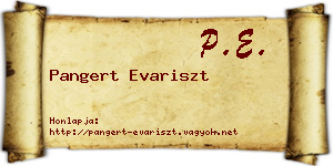Pangert Evariszt névjegykártya